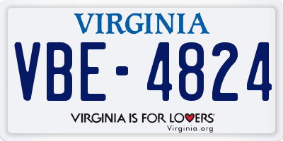VA license plate VBE4824