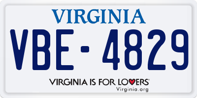 VA license plate VBE4829