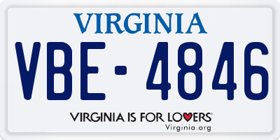 VA license plate VBE4846
