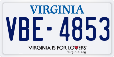 VA license plate VBE4853