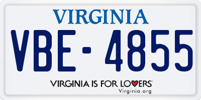 VA license plate VBE4855