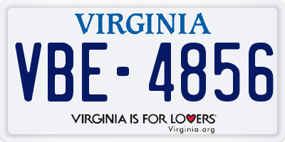 VA license plate VBE4856
