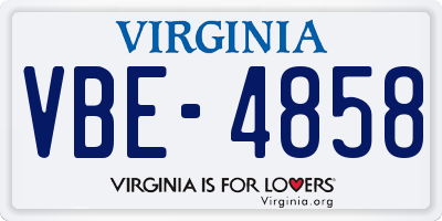 VA license plate VBE4858
