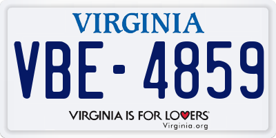 VA license plate VBE4859