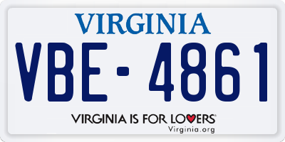 VA license plate VBE4861