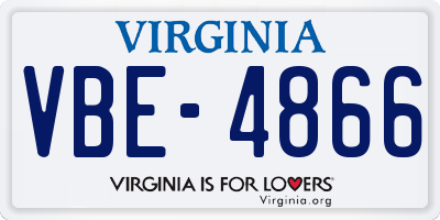 VA license plate VBE4866
