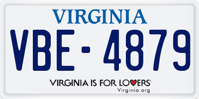 VA license plate VBE4879