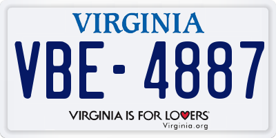 VA license plate VBE4887