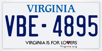 VA license plate VBE4895