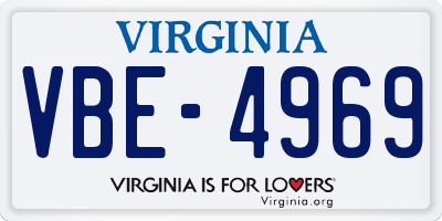 VA license plate VBE4969