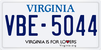 VA license plate VBE5044