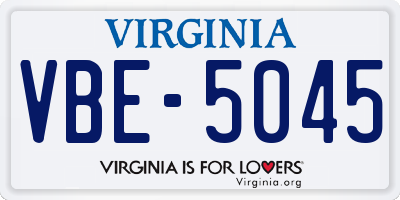 VA license plate VBE5045