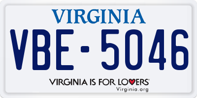 VA license plate VBE5046