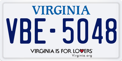 VA license plate VBE5048