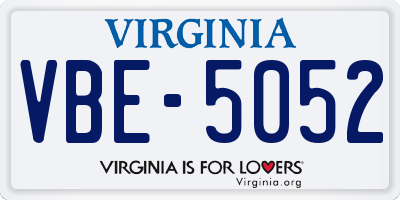 VA license plate VBE5052