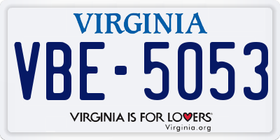 VA license plate VBE5053