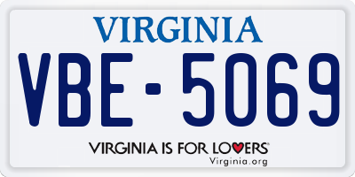 VA license plate VBE5069