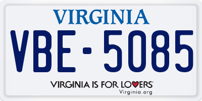 VA license plate VBE5085