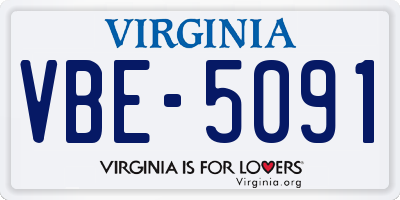 VA license plate VBE5091