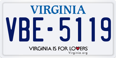 VA license plate VBE5119