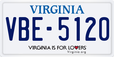VA license plate VBE5120