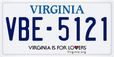 VA license plate VBE5121
