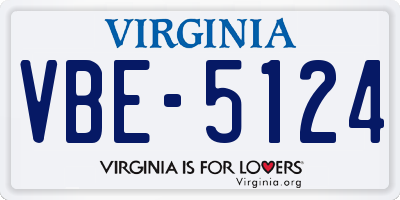 VA license plate VBE5124