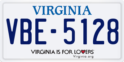 VA license plate VBE5128