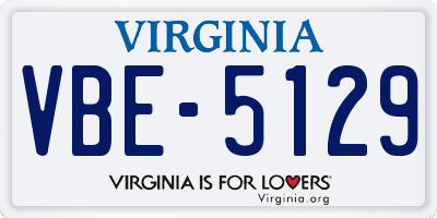 VA license plate VBE5129