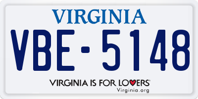 VA license plate VBE5148