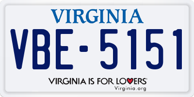 VA license plate VBE5151