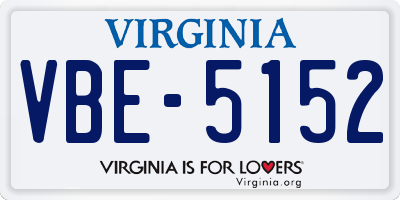 VA license plate VBE5152