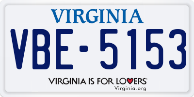 VA license plate VBE5153