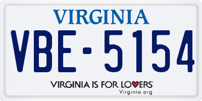 VA license plate VBE5154