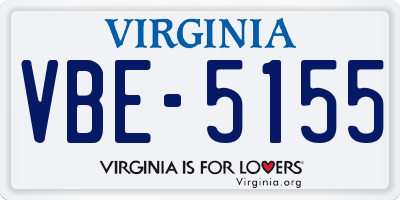 VA license plate VBE5155