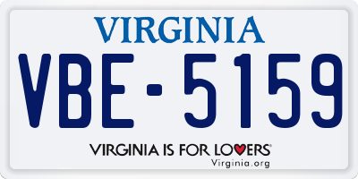 VA license plate VBE5159