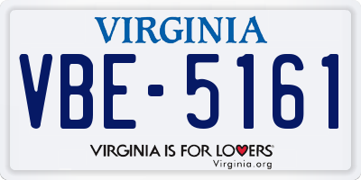 VA license plate VBE5161