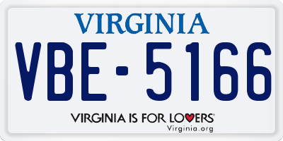 VA license plate VBE5166