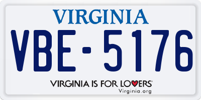 VA license plate VBE5176