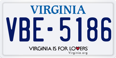 VA license plate VBE5186