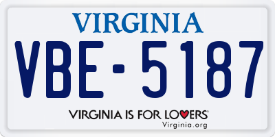 VA license plate VBE5187