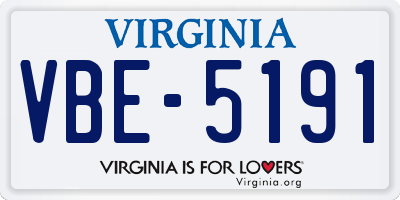 VA license plate VBE5191