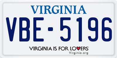 VA license plate VBE5196