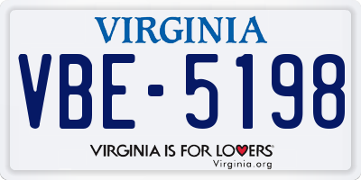 VA license plate VBE5198