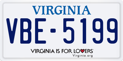 VA license plate VBE5199