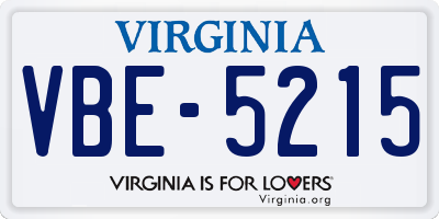 VA license plate VBE5215