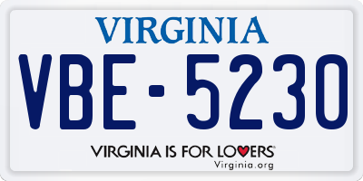 VA license plate VBE5230