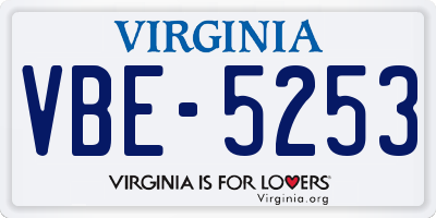 VA license plate VBE5253
