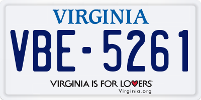 VA license plate VBE5261