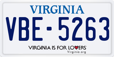VA license plate VBE5263
